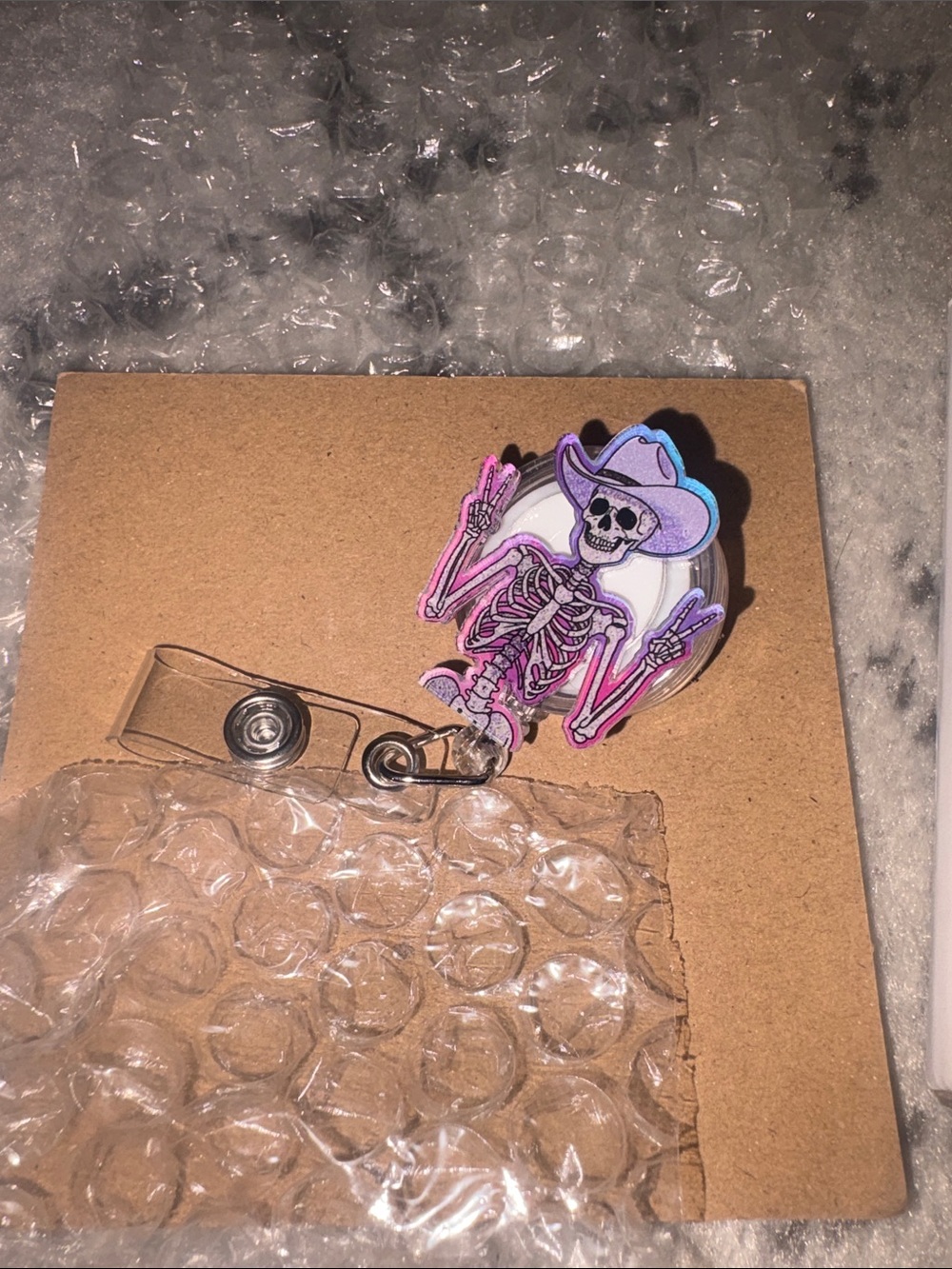 NWT Cowboy Skeleton Badge Reel